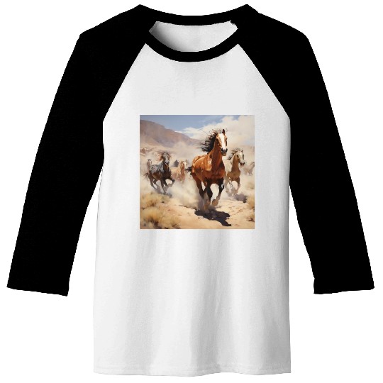 wild horses running in the desert Baseball Tees