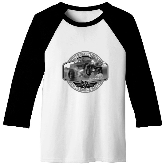 Hot Rod Gasser BW Baseball Tees