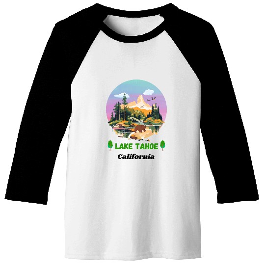 Lake Tahoe California Baseball Tees