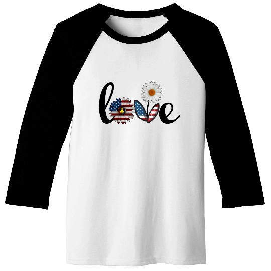 Love daisy solid Baseball Tees