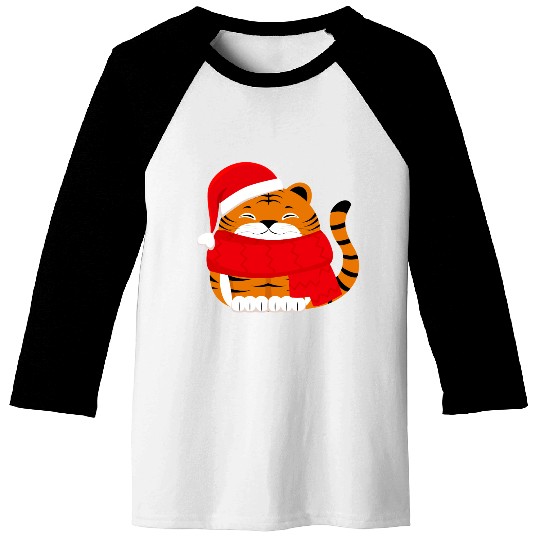Cute Winter Tiger Cub Baseball Tees