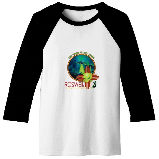 Roswell Aviation New Mexico Alien UFO Baseball Tees