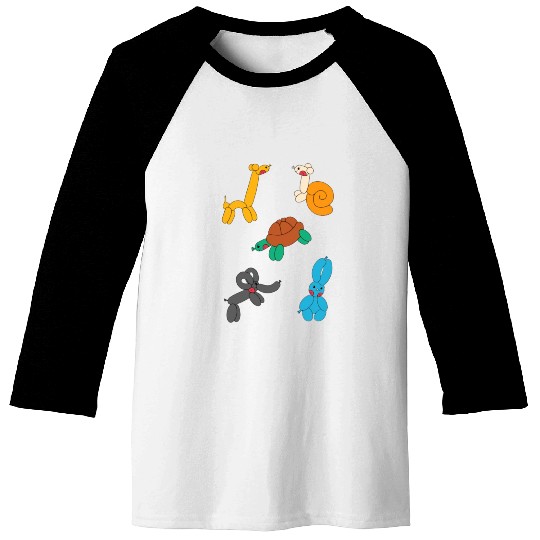 Cute Neon Animal Balloon Sticker Pack Baseball Tees