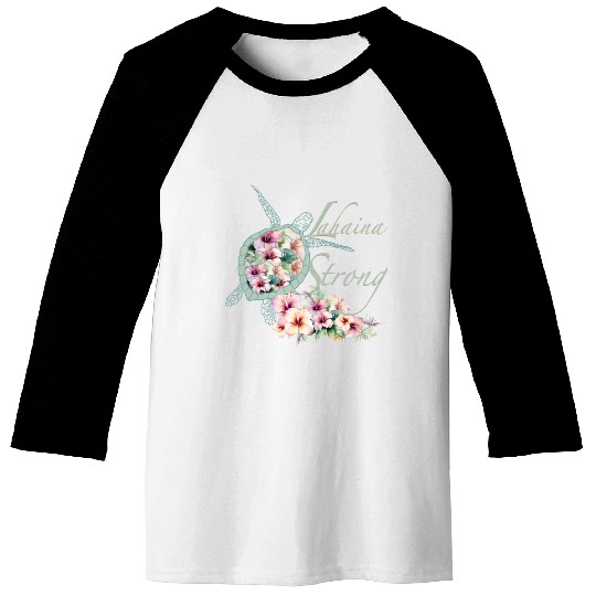 Lahaina Strong: Hibiscus and Sea Turtle Baseball Tees