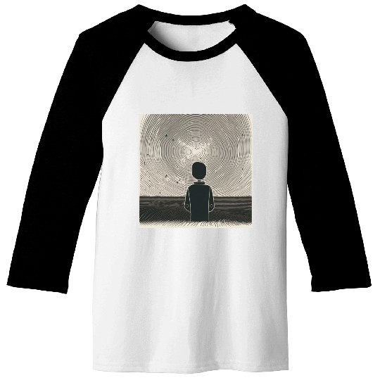 Silence's Essence: Abstract Serenity Baseball Tees