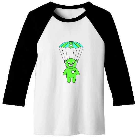 Teddy Bear - The Green Skydiver Baseball Tees