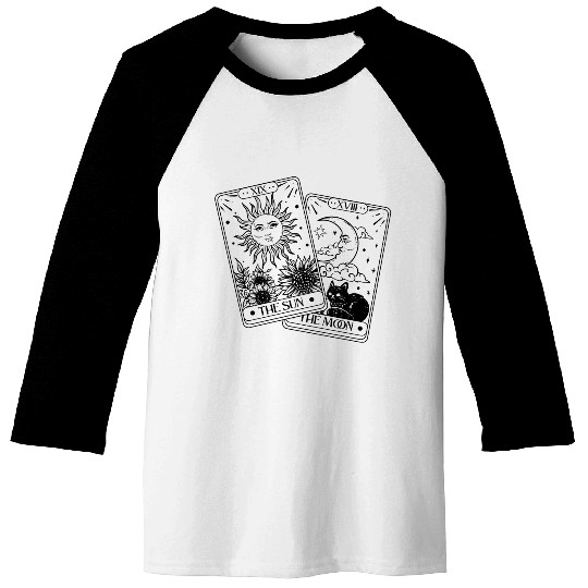"Tarot Cards: Sun and Moon" Baseball Tees