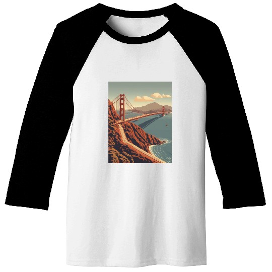 Golden Gate Bridge California Baseball Tees, Golden Gate