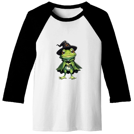 Cute Halloween frog with a witch hat. Baseball Tees