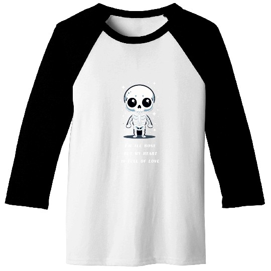 Cute Little Halloween Skeleton Baseball Tees