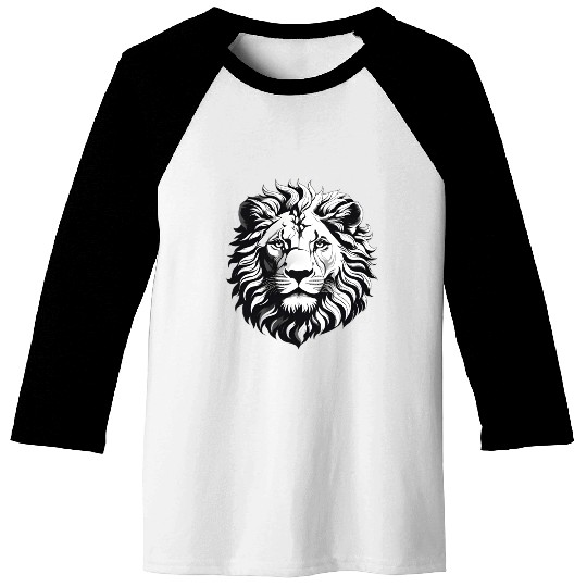 Black and white Lion Baseball Tees