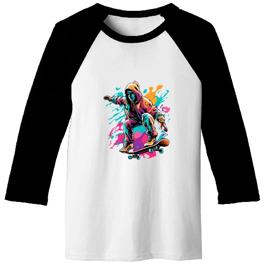 Cyberpunk Skater Vector Baseball Tees