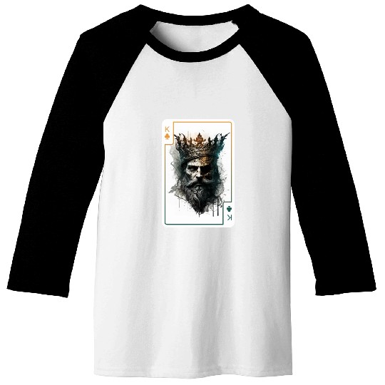 King Spades Halloween Creepy Gothic Poker Baseball Tees