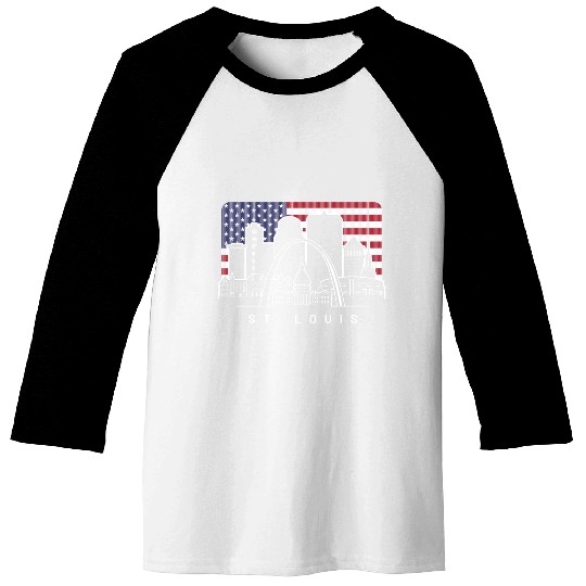 St. Louis Missouri American Flag Baseball Tees
