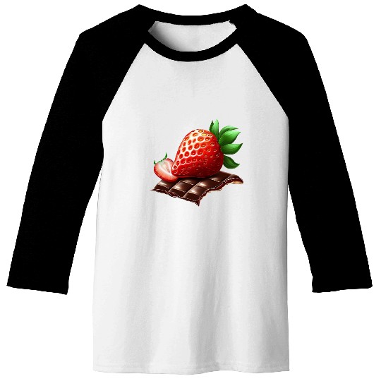 Sweet Temptation: Strawberry Meets Dark Chocolate Baseball Tees
