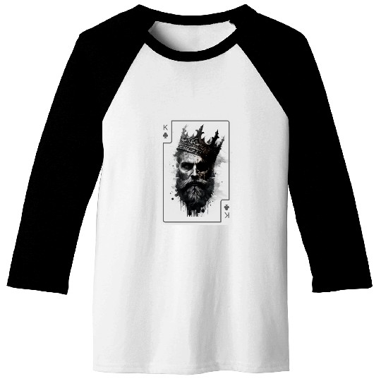 King Gothic Poker Card Game Horror Creepy Baseball Tees