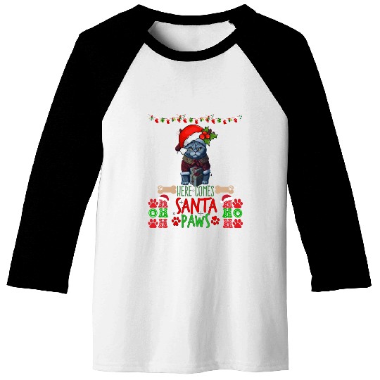 "Santa Paws' Kitty Welcome" Baseball Tees