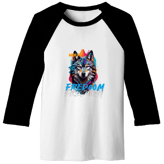 Incredible wolf face street Baseball Tees