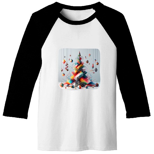 Geometric Christmas tree Baseball Tees