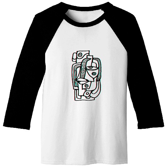 Abstract lines portrait Baseball Tees