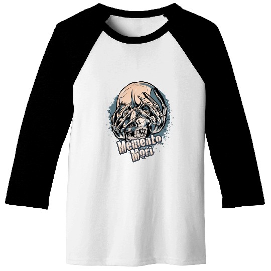 Unique Skull With Skeleton Hands Over Face Baseball Tees