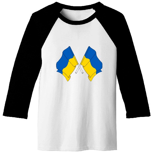Two flags of Ukraine crossed Baseball Tees