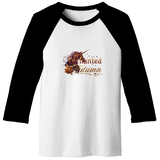 Enchanted Autumn Unicorn Baseball Tees