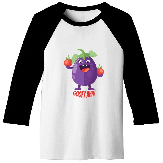 Eggplant Tomato Party Goofy Ahh Baseball Tees