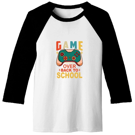 Back to School Funny Game Over Teacher Student Con Baseball Tees