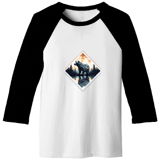 Abstract bear in the mountains Baseball Tees