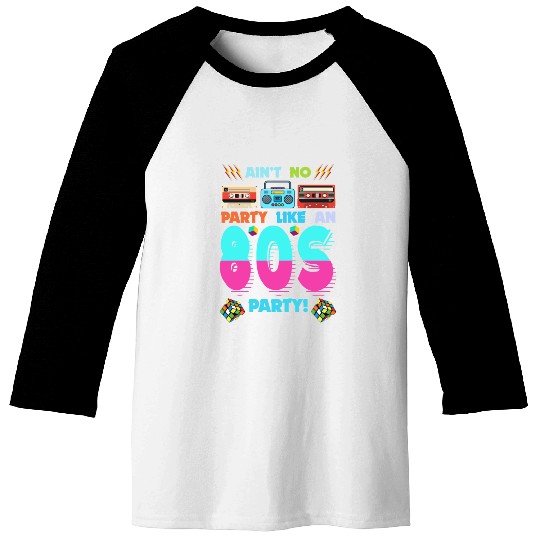 80s Party Vibes - Retro Design with Cassette Tapes Baseball Tees