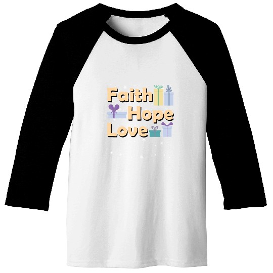 Religious Family Christmas Matching Costume Faith Baseball Tees