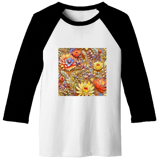 Impressionist Blossoms Tapestry Baseball Tees