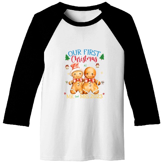 gingerbread couple first Christmas Mr. and Mrs. Baseball Tees