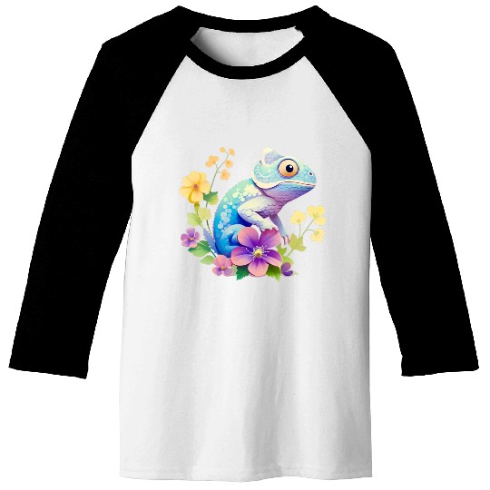Cute Chameleon for Lizard Pet Lover Baseball Tees