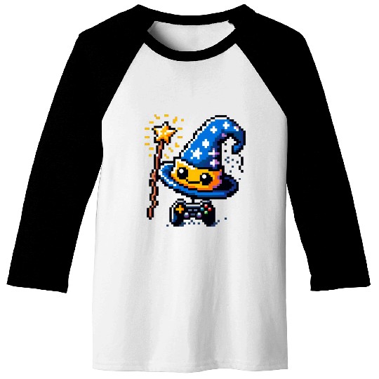 Gamer Wizard 8-Bit Hat with Controller Wand Baseball Tees