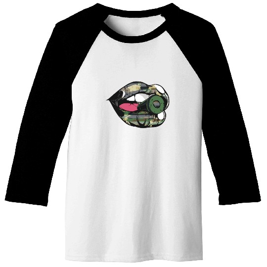US Armed Forces Military Lip Bullet Army First Res Baseball Tees