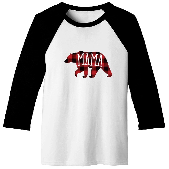 Mama Bear Buffalo Plaid Mama Bear Baseball Tees