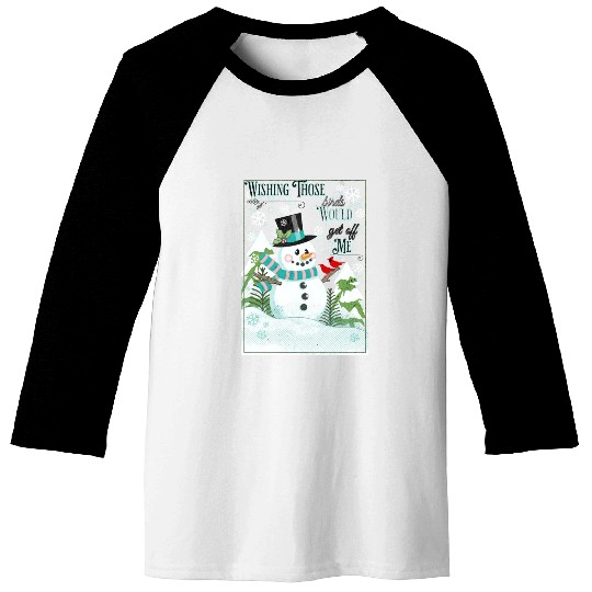 Funny Cranky Snowman Baseball Tees