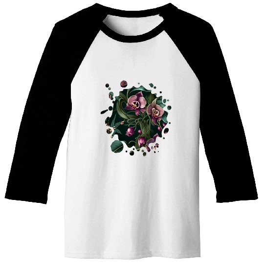 Orchid Inspired Flower Plant Lover Funny Gardening Baseball Tees