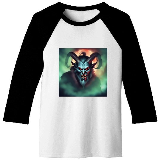 Krampus in Green Fog Baseball Tees