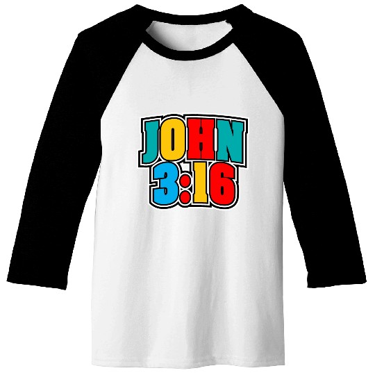 John 3:16 Love Jesus Bible Text Christian Baseball Tees