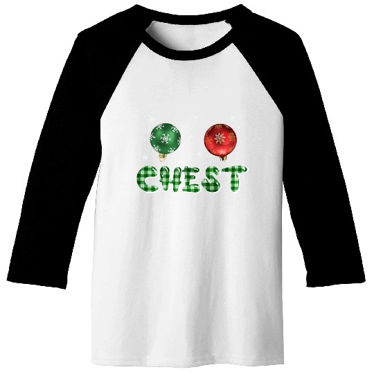 Chest Nuts Christmas Couple Funny Matching Baseball Tees