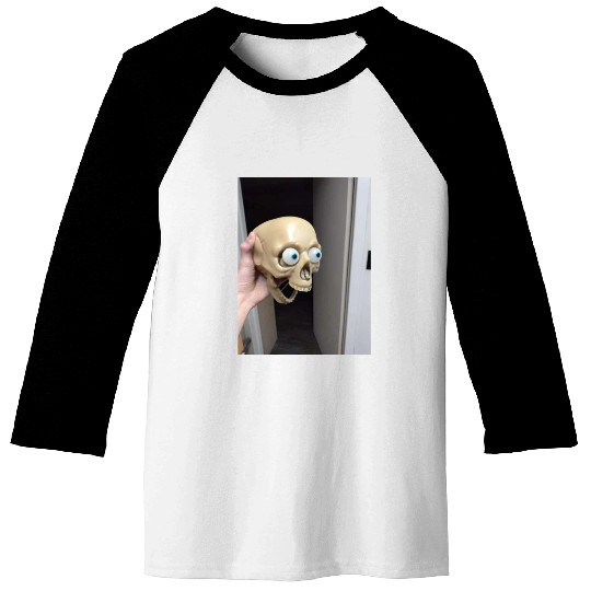Surprised skull Baseball Tees