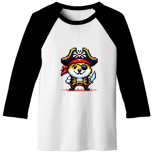 Doge Pirate: A Digital Treasure Hunt Baseball Tees