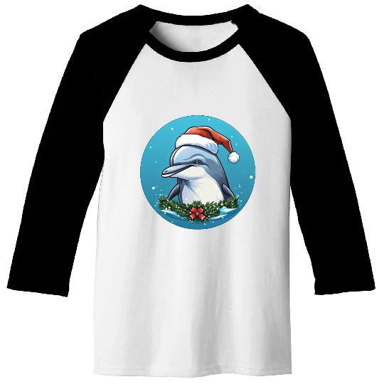 Dolphin Christmas Baseball Tees