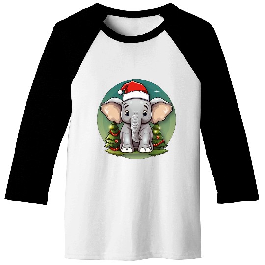 Elephant Christmas Baseball Tees