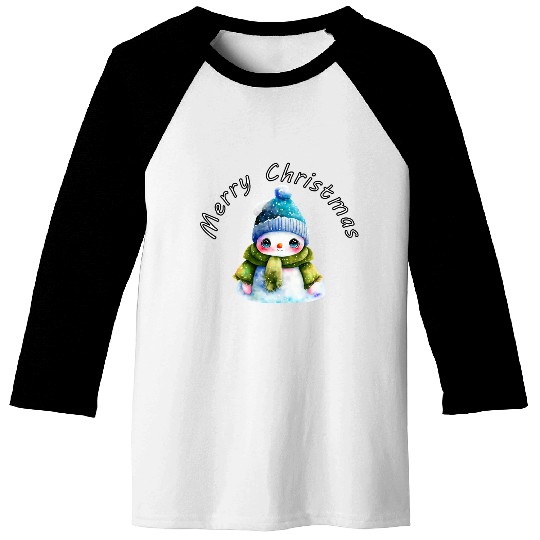 Merry Christmas cute snowman Baseball Tees