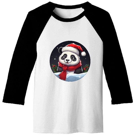 Panda Christmas Baseball Tees