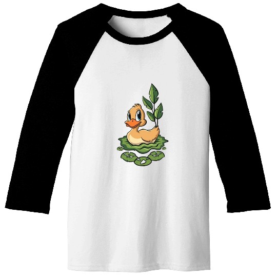 cute duck swimming in a swamp Baseball Tees
